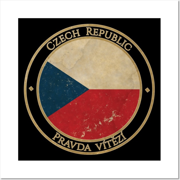 Vintage Czechia Czech Republic Europe European EU Flag Wall Art by DragonXX